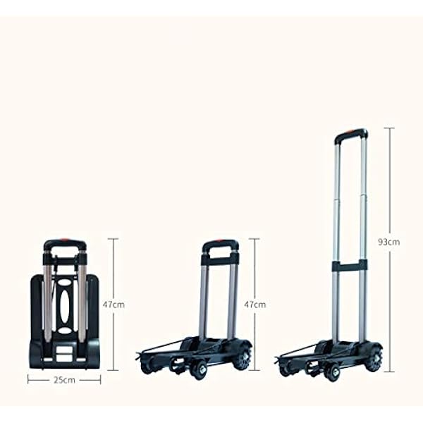 ZSCLLCQ Handwagens Draagbare Inklapbare Trolley, Opvouwbare Trolley Met Krachtige Laadcapaciteit Ter Ondersteuning Van Bagage-Winkelwagentjes Voor Het Verplaatsen Van Zware Voorwerpen Trolleys/a